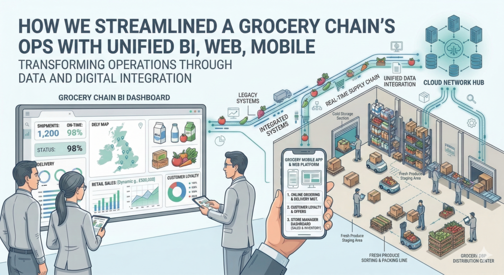 How We Streamlined a Grocery Chain’s Ops with Unified BI, Web, Mobile, SEO