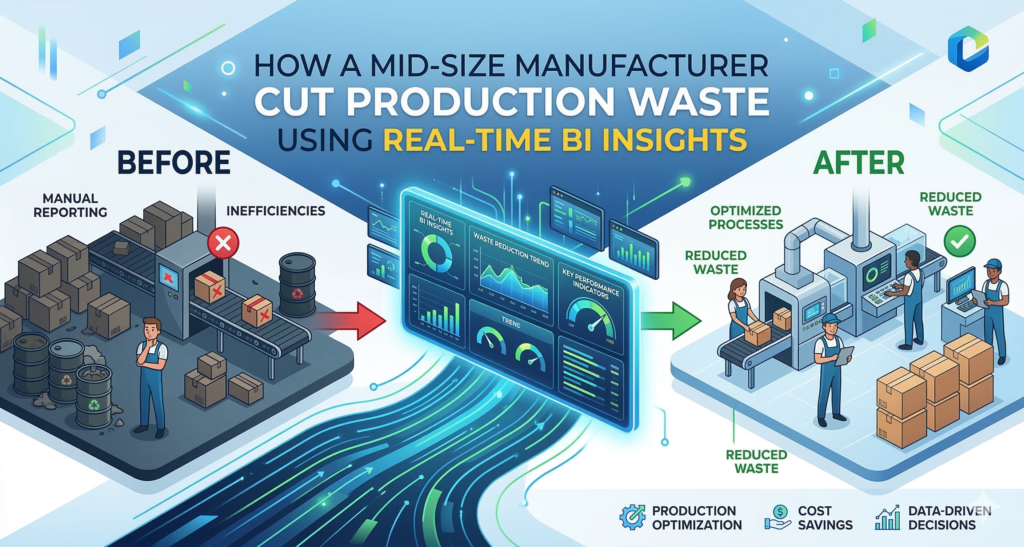 How a Mid Size Manufacturer Cut Production Waste Using Real Time BI Insights